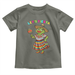 Funny Cinco De Mayo Sexy Frog Toddler T Shirt Lets Fiesta TS12 Military Green Print Your Wear