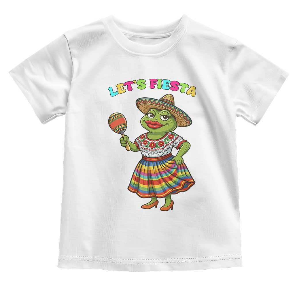 Funny Cinco De Mayo Sexy Frog Toddler T Shirt Lets Fiesta TS12 White Print Your Wear