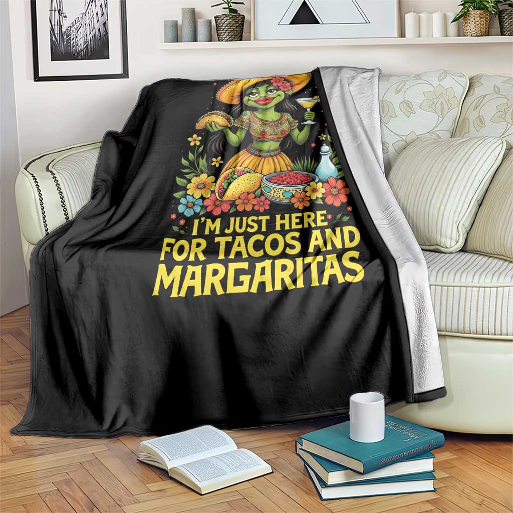 Funny Cinco De Mayo Frog Throw Blanket Just Here For Tacos And Margaritas TS12 Print Your Wear