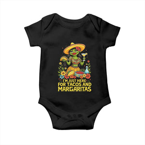 Funny Cinco De Mayo Frog Baby Onesie Just Here For Tacos And Margaritas TS12 Black Print Your Wear