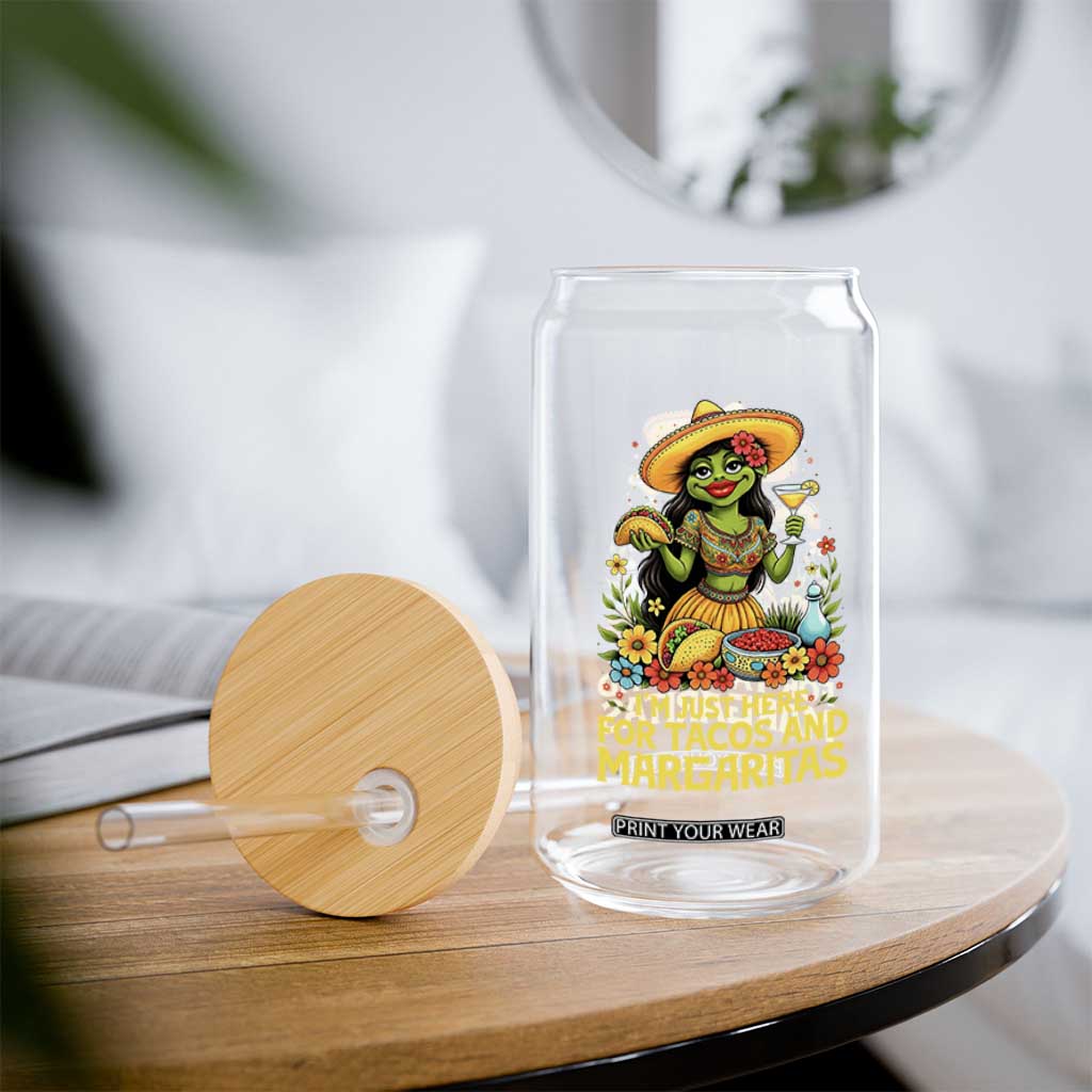 Funny Cinco De Mayo Frog Glass Can Just Here For Tacos And Margaritas TS12 Print Your Wear