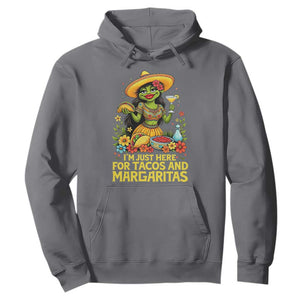 Funny Cinco De Mayo Frog Hoodie Just Here For Tacos And Margaritas TS12 Charcoal Print Your Wear