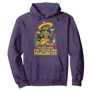 Funny Cinco De Mayo Frog Hoodie Just Here For Tacos And Margaritas TS12 Purple Print Your Wear