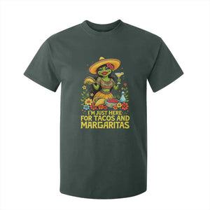Funny Cinco De Mayo Frog T Shirt For Kid Just Here For Tacos And Margaritas TS12 Dark Forest Green Print Your Wear