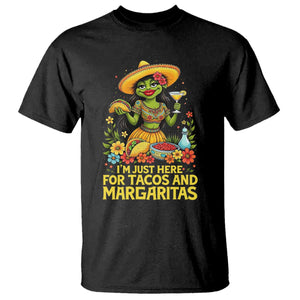 Funny Cinco De Mayo Frog T Shirt Just Here For Tacos And Margaritas TS12 Black Print Your Wear