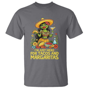 Funny Cinco De Mayo Frog T Shirt Just Here For Tacos And Margaritas TS12 Charcoal Print Your Wear