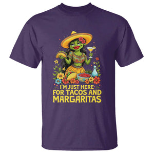 Funny Cinco De Mayo Frog T Shirt Just Here For Tacos And Margaritas TS12 Purple Print Your Wear