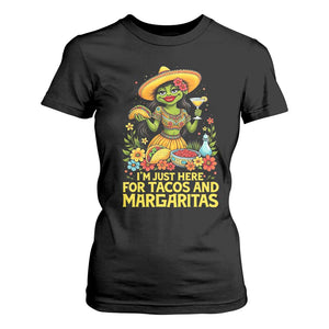 Funny Cinco De Mayo Frog T Shirt For Women Just Here For Tacos And Margaritas TS12 Black Print Your Wear