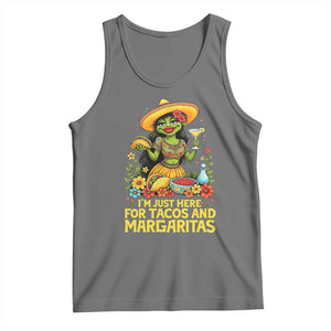 Funny Cinco De Mayo Frog Tank Top Just Here For Tacos And Margaritas TS12 Black Heather Print Your Wear