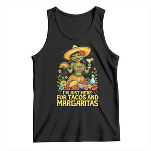 Funny Cinco De Mayo Frog Tank Top Just Here For Tacos And Margaritas TS12 Black Print Your Wear