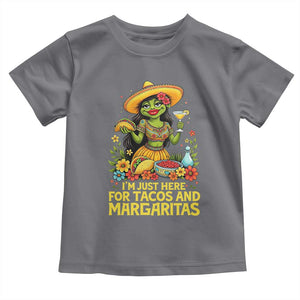 Funny Cinco De Mayo Frog Toddler T Shirt Just Here For Tacos And Margaritas TS12 Charcoal Print Your Wear