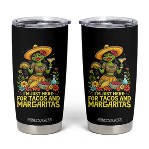 Funny Cinco De Mayo Frog Tumbler Cup Just Here For Tacos And Margaritas TS12 Black Print Your Wear