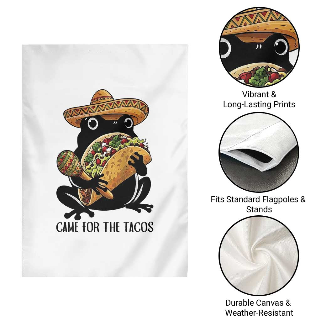 Grumpy Frog Cinco De Mayo Garden Flag Came For The Tacos TS12 Print Your Wear
