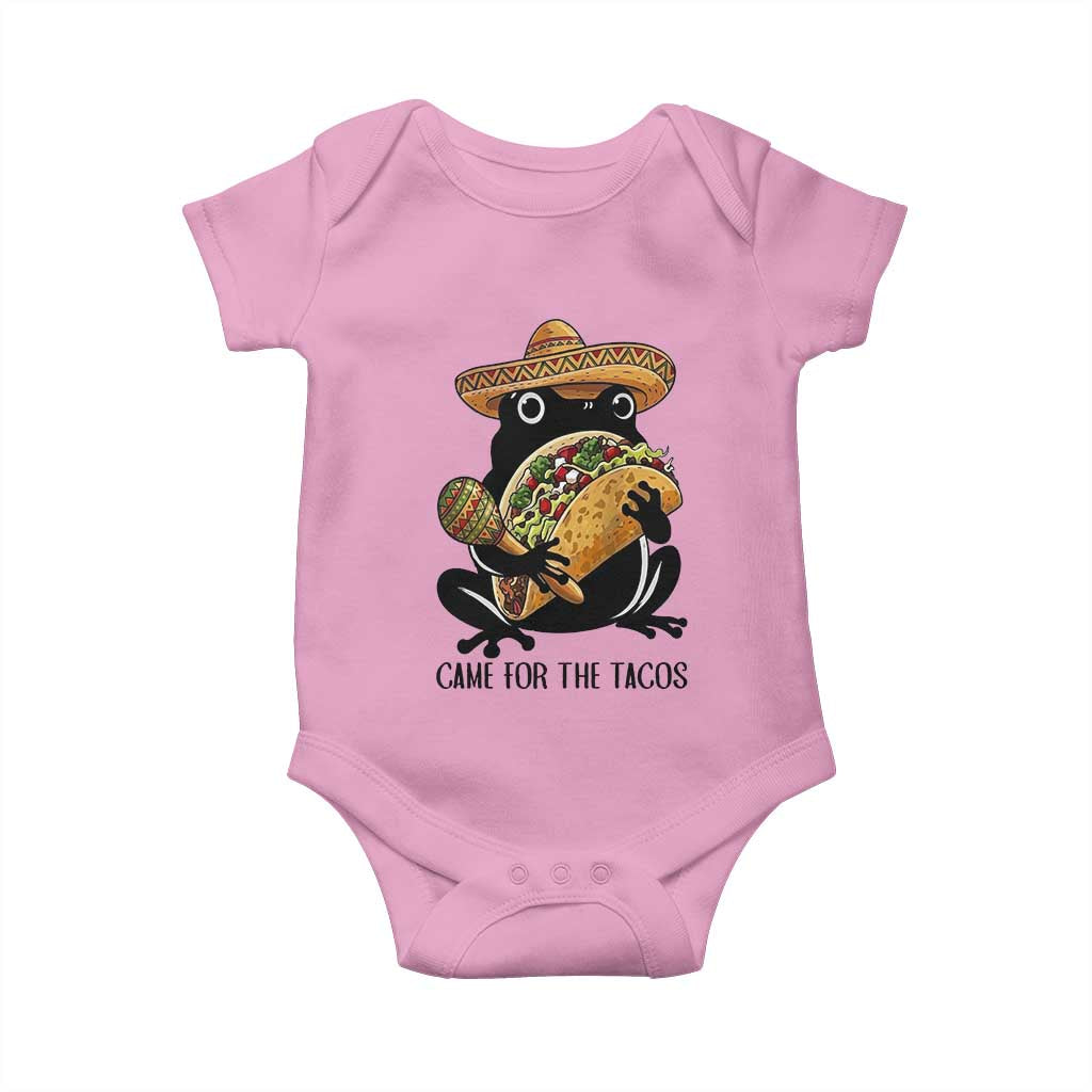 Grumpy Frog Cinco De Mayo Baby Onesie Came For The Tacos TS12 Light Pink Print Your Wear