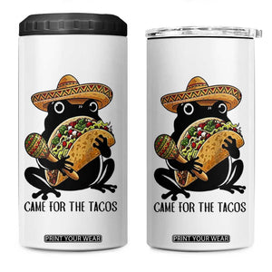 Grumpy Frog Cinco De Mayo 4 in 1 Can Cooler Tumbler Came For The Tacos TS12 One Size: 16 oz White Print Your Wear