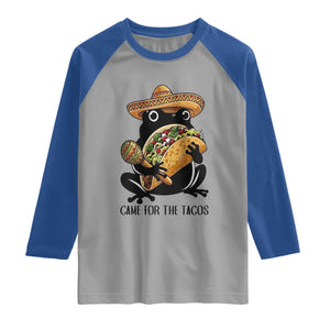 Grumpy Frog Cinco De Mayo Raglan Shirt Came For The Tacos TS12 Sport Gray Royal Print Your Wear