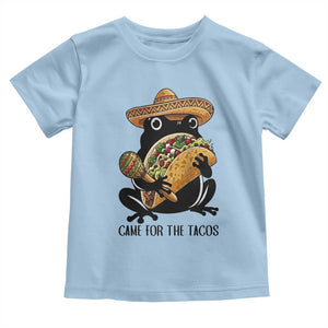 Grumpy Frog Cinco De Mayo Toddler T Shirt Came For The Tacos TS12 Light Blue Print Your Wear