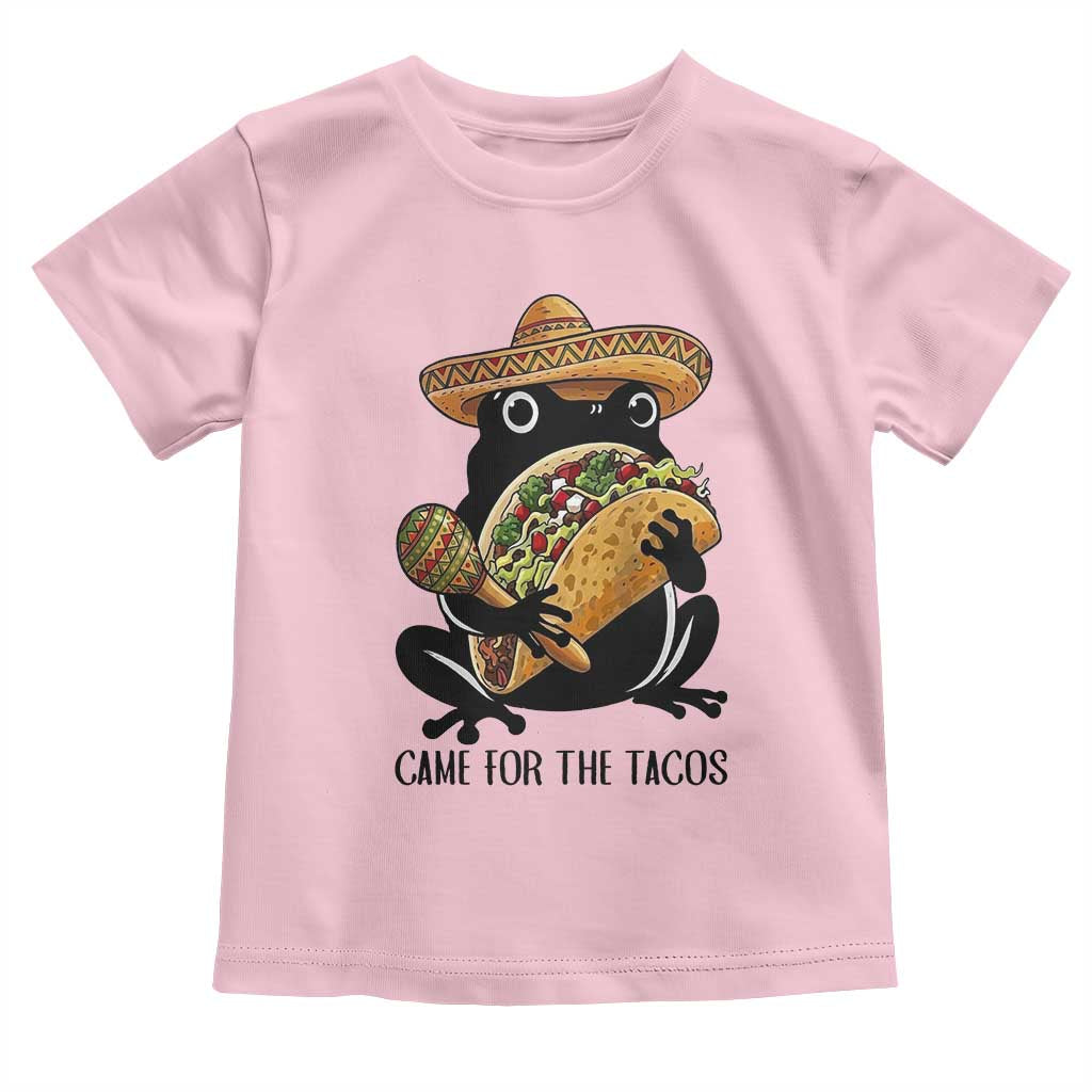 Grumpy Frog Cinco De Mayo Toddler T Shirt Came For The Tacos TS12 Light Pink Print Your Wear