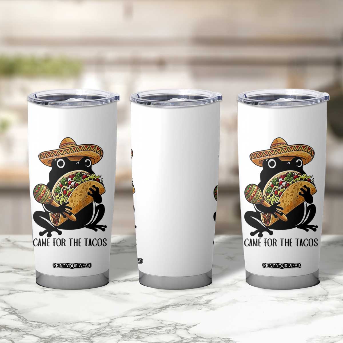 Grumpy Frog Cinco De Mayo Tumbler Cup Came For The Tacos TS12 Print Your Wear
