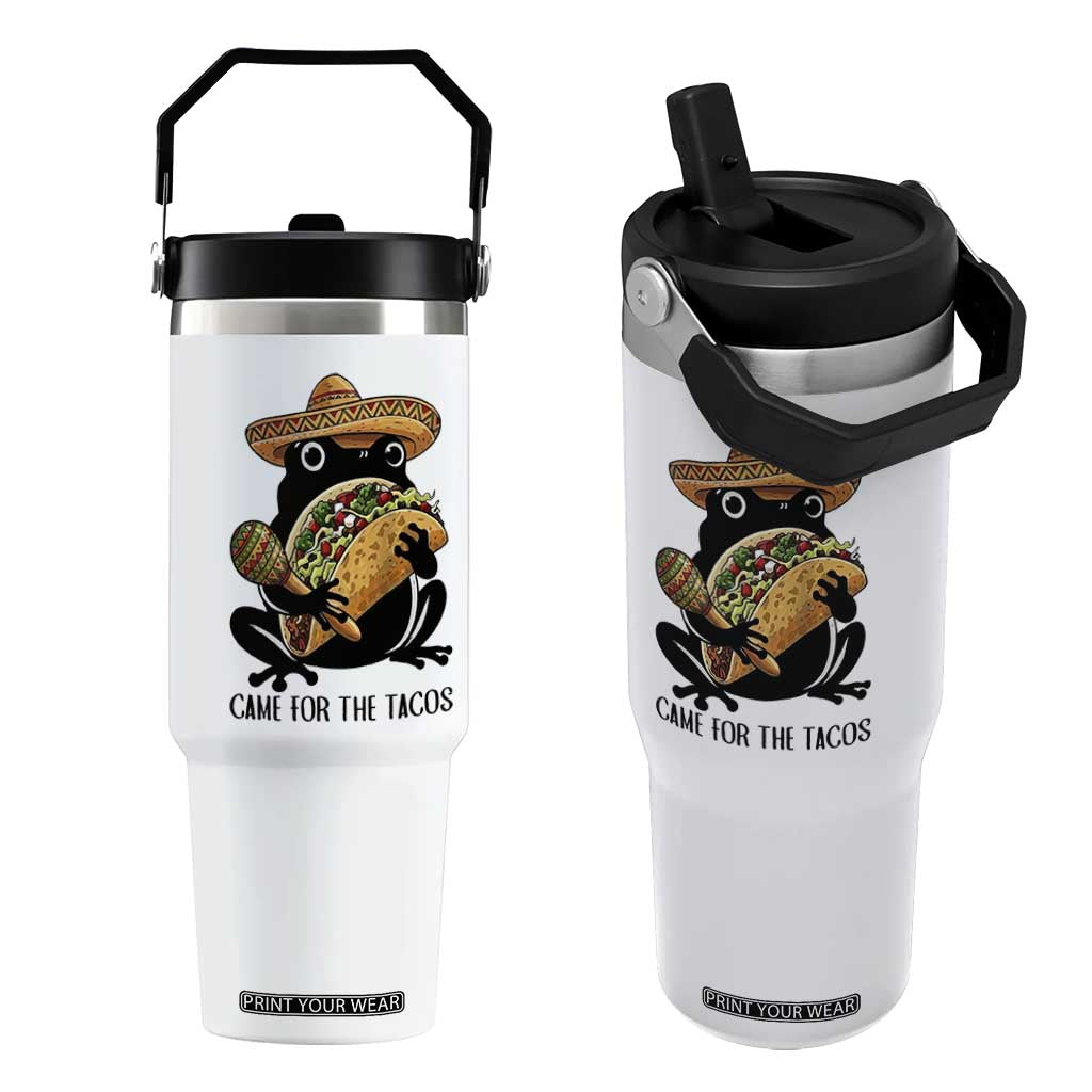 Grumpy Frog Cinco De Mayo Flip Straw Tumbler Came For The Tacos TS12 One Size: 30 oz White Print Your Wear