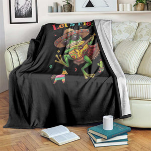 Funny Cinco De Mayo Frog Playing Guitar Throw Blanket Lets Fiesta TS12 Print Your Wear