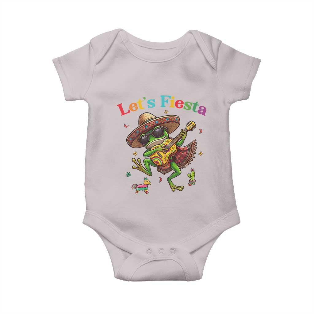 Funny Cinco De Mayo Frog Playing Guitar Baby Onesie Lets Fiesta TS12 Ice Gray Print Your Wear