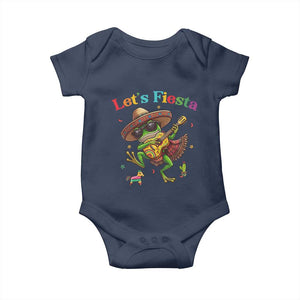 Funny Cinco De Mayo Frog Playing Guitar Baby Onesie Lets Fiesta TS12 Navy Print Your Wear