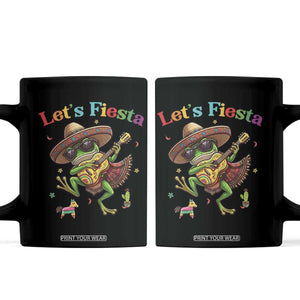Funny Cinco De Mayo Frog Playing Guitar Coffee Mug Lets Fiesta TS12 Black Print Your Wear
