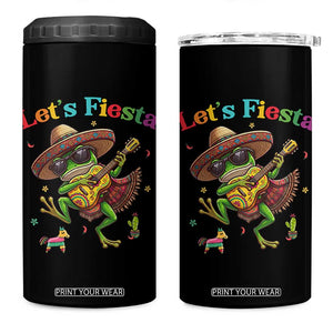 Funny Cinco De Mayo Frog Playing Guitar 4 in 1 Can Cooler Tumbler Lets Fiesta TS12 One Size: 16 oz Black Print Your Wear