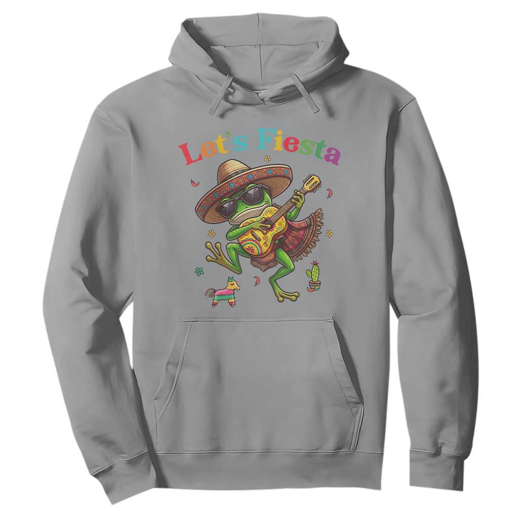 Funny Cinco De Mayo Frog Playing Guitar Hoodie Lets Fiesta TS12 Sport Gray Print Your Wear