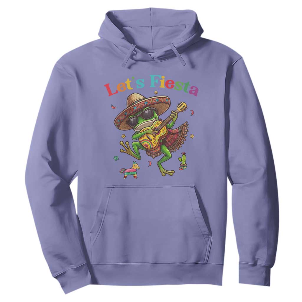 Funny Cinco De Mayo Frog Playing Guitar Hoodie Lets Fiesta TS12 Violet Print Your Wear