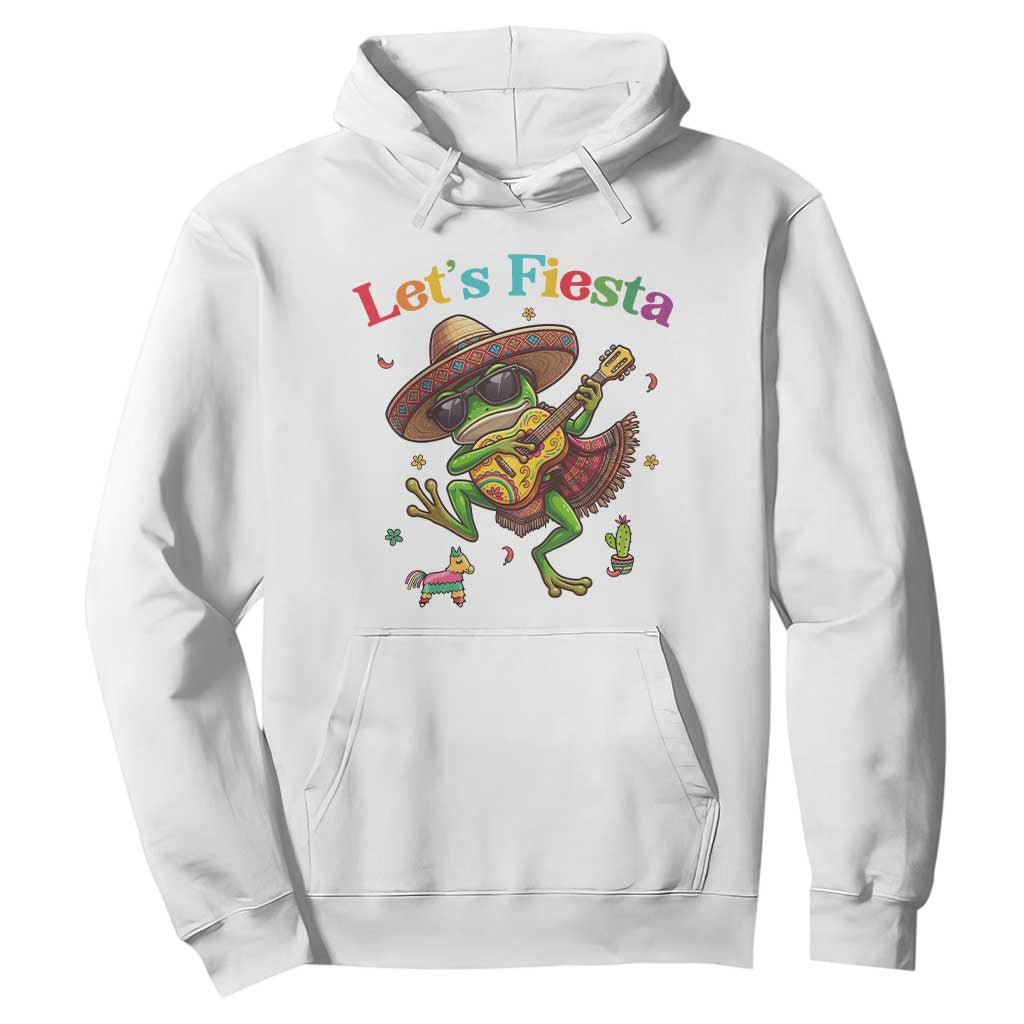 Funny Cinco De Mayo Frog Playing Guitar Hoodie Lets Fiesta TS12 White Print Your Wear