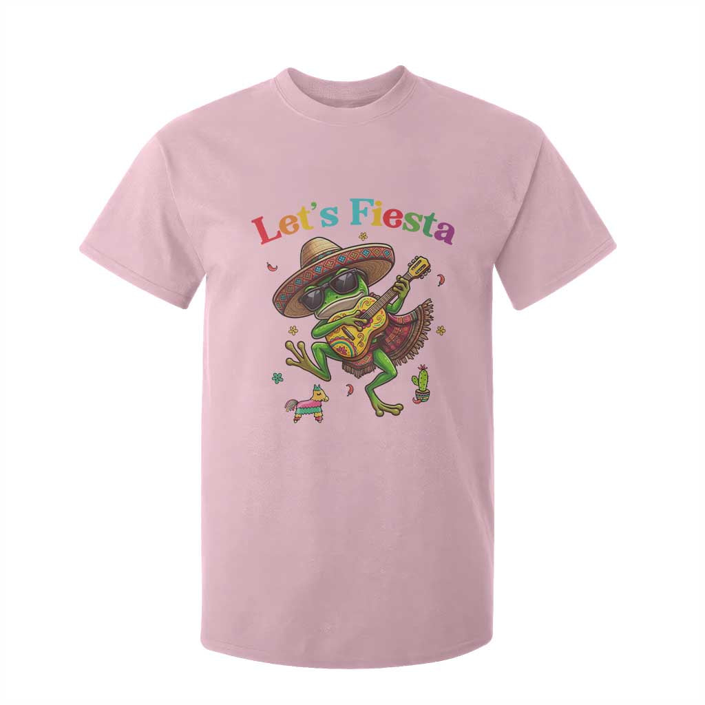 Funny Cinco De Mayo Frog Playing Guitar T Shirt For Kid Lets Fiesta TS12 Light Pink Print Your Wear