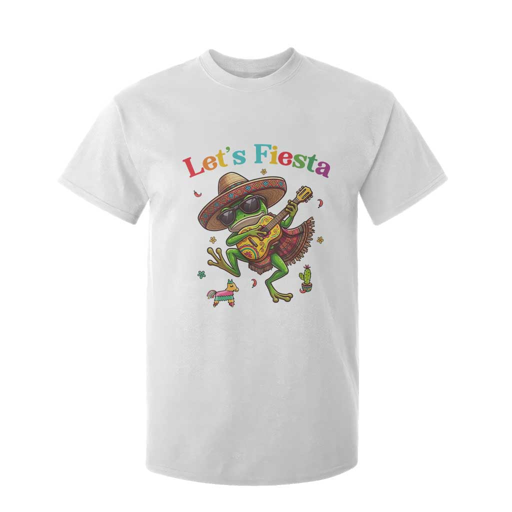Funny Cinco De Mayo Frog Playing Guitar T Shirt For Kid Lets Fiesta TS12 White Print Your Wear