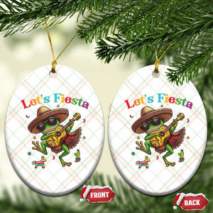 Funny Cinco De Mayo Frog Playing Guitar Ceramic Ornament Lets Fiesta TS12 Print Your Wear
