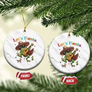 Funny Cinco De Mayo Frog Playing Guitar Ceramic Ornament Lets Fiesta TS12 1pc White Marble Print Your Wear