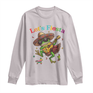 Funny Cinco De Mayo Frog Playing Guitar Long Sleeve Shirt Lets Fiesta TS12 Ice Gray Print Your Wear