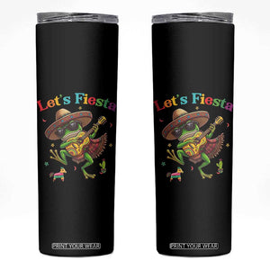 Funny Cinco De Mayo Frog Playing Guitar Skinny Tumbler Lets Fiesta TS12 Black Print Your Wear