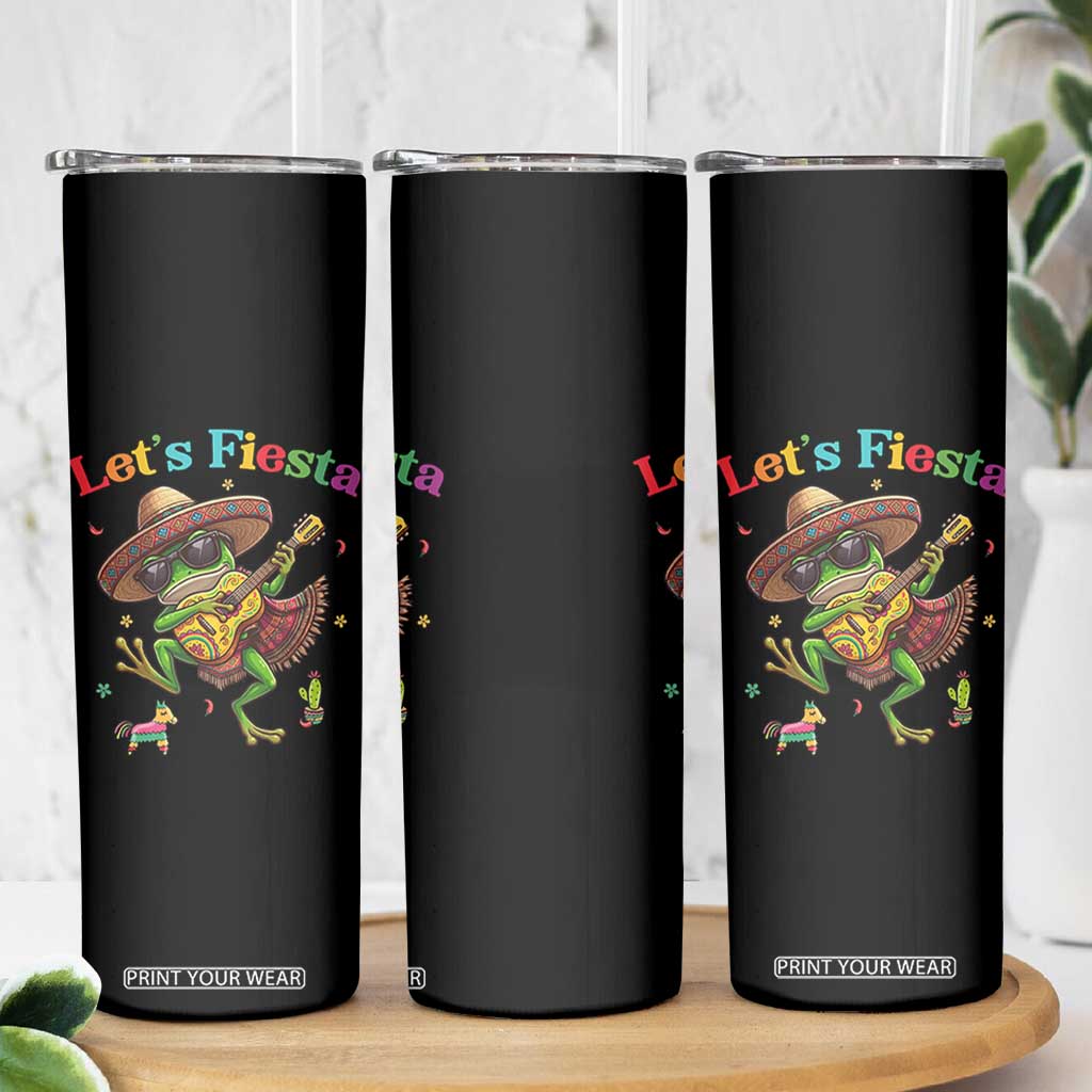 Funny Cinco De Mayo Frog Playing Guitar Skinny Tumbler Lets Fiesta TS12 Print Your Wear