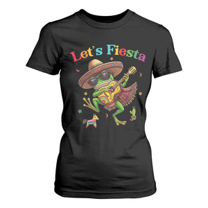 Funny Cinco De Mayo Frog Playing Guitar T Shirt For Women Lets Fiesta TS12 Black Print Your Wear
