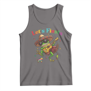 Funny Cinco De Mayo Frog Playing Guitar Tank Top Lets Fiesta TS12 Deep Heather Print Your Wear