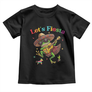 Funny Cinco De Mayo Frog Playing Guitar Toddler T Shirt Lets Fiesta TS12 Black Print Your Wear