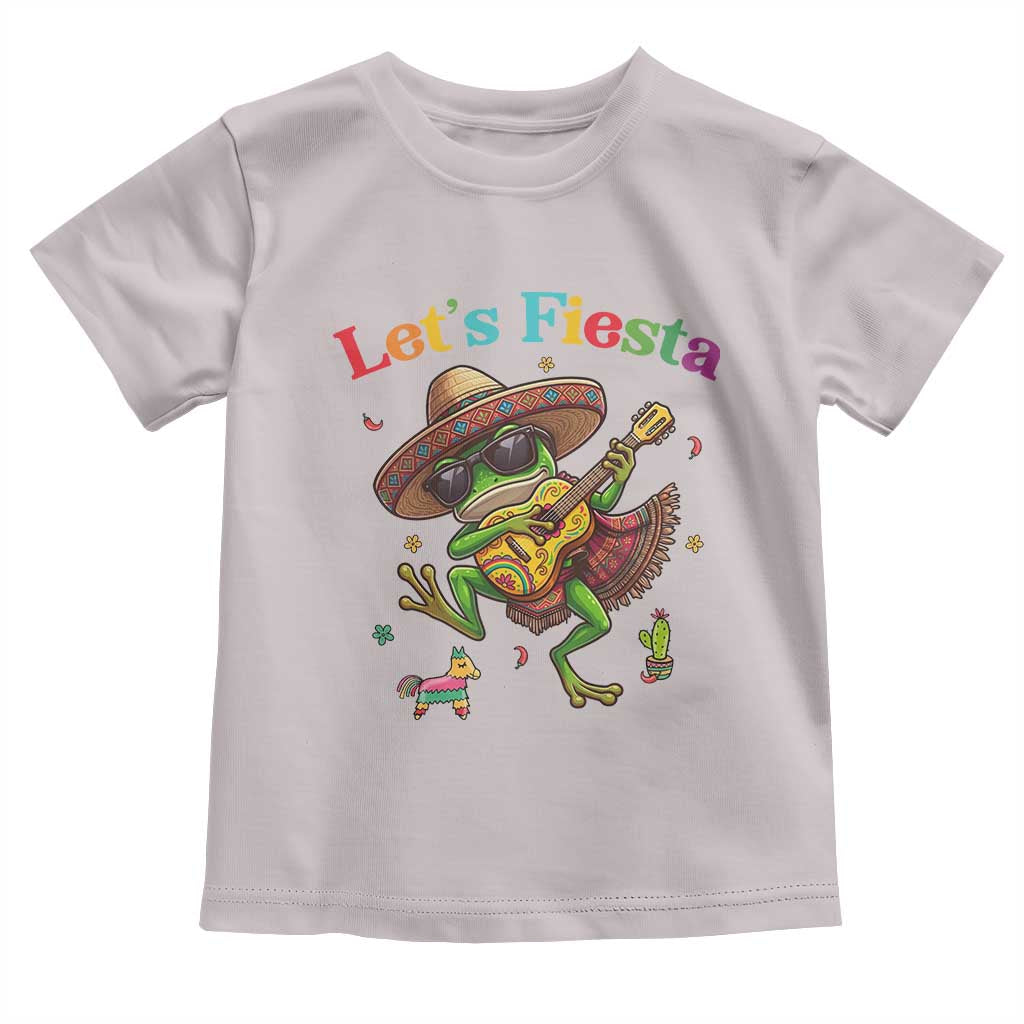 Funny Cinco De Mayo Frog Playing Guitar Toddler T Shirt Lets Fiesta TS12 Ice Gray Print Your Wear