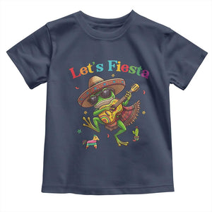 Funny Cinco De Mayo Frog Playing Guitar Toddler T Shirt Lets Fiesta TS12 Navy Print Your Wear