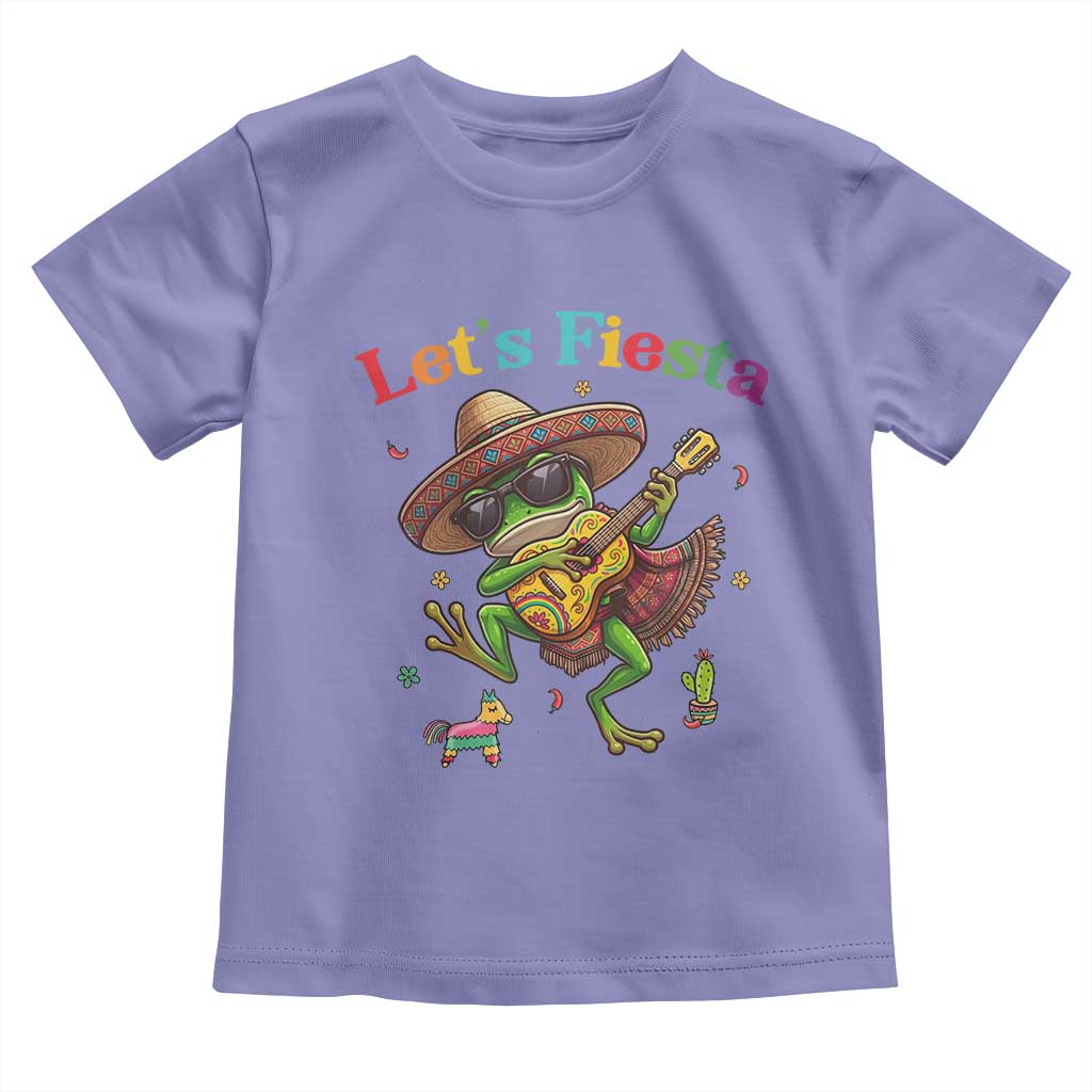 Funny Cinco De Mayo Frog Playing Guitar Toddler T Shirt Lets Fiesta TS12 Violet Print Your Wear