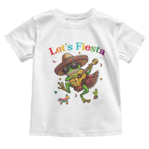 Funny Cinco De Mayo Frog Playing Guitar Toddler T Shirt Lets Fiesta TS12 White Print Your Wear