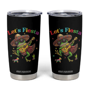Funny Cinco De Mayo Frog Playing Guitar Tumbler Cup Lets Fiesta TS12 Black Print Your Wear
