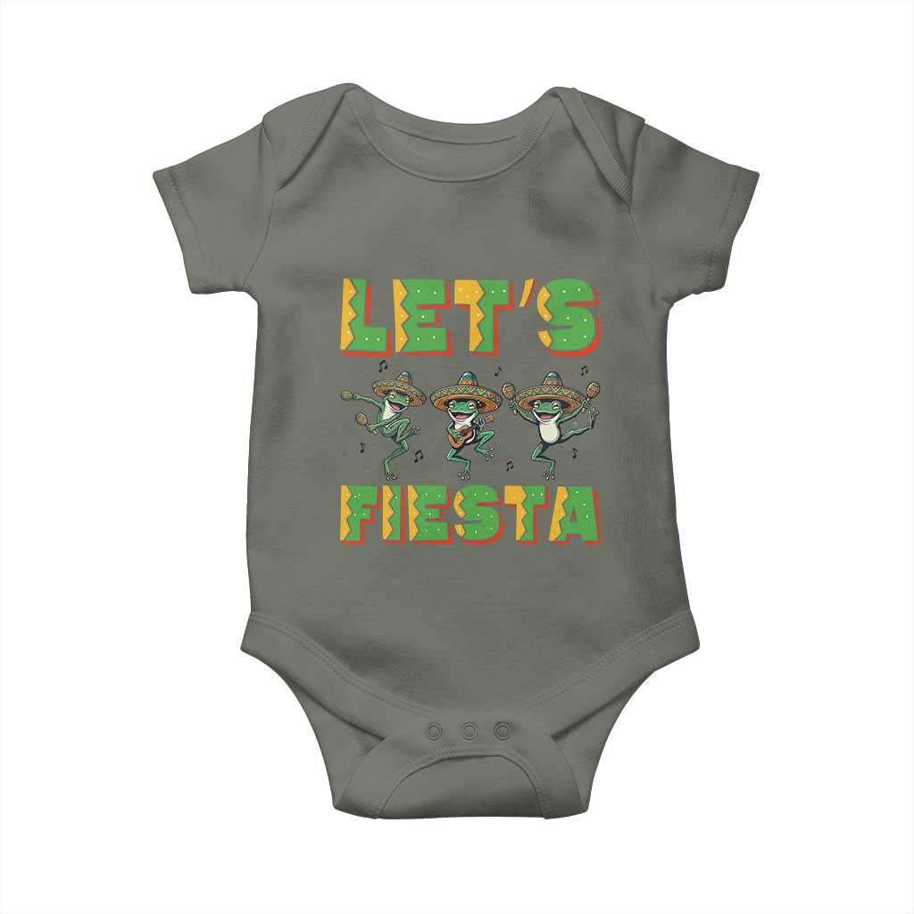 Funny Mariachi Frog Guitar Fiesta Baby Onesie Cinco De Mayo Gift TS12 Military Green Print Your Wear