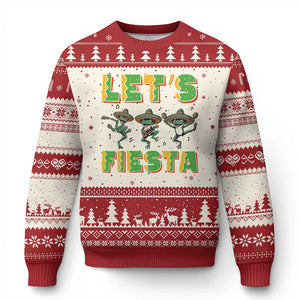 Funny Mariachi Frog Guitar Fiesta Ugly Christmas Sweater Cinco De Mayo Gift TS12 Beige Red Print Your Wear