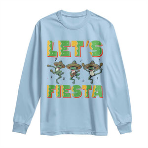 Funny Mariachi Frog Guitar Fiesta Long Sleeve Shirt Cinco De Mayo Gift TS12 Light Blue Print Your Wear